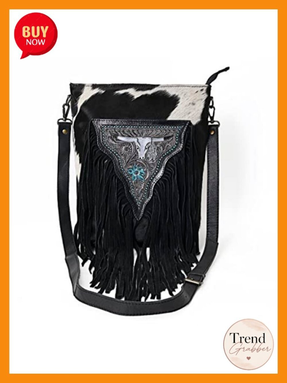 Cowhide Leather Messenger Bag with Adjustable Detachable Strap